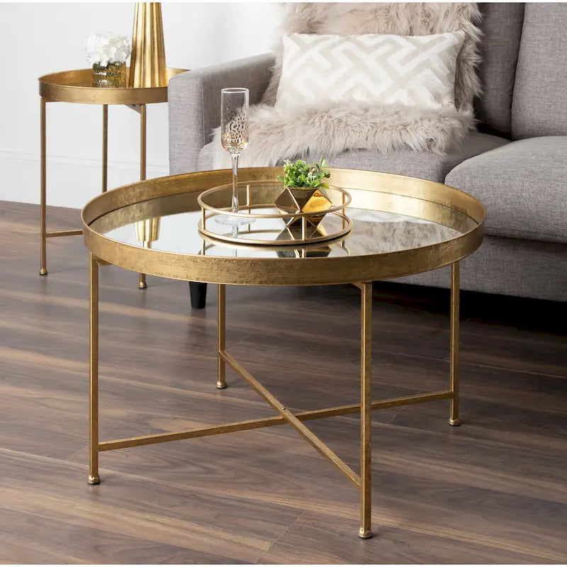 Table d'appoint ronde en métal Celia - 18.25x18.25x22