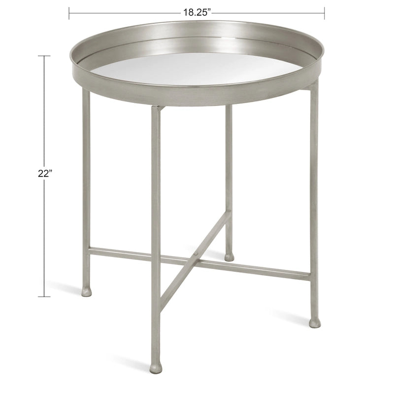Table d'appoint ronde en métal Celia - 18.25x18.25x22