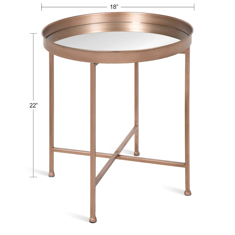 Table d'appoint ronde en métal Celia - 18.25x18.25x22