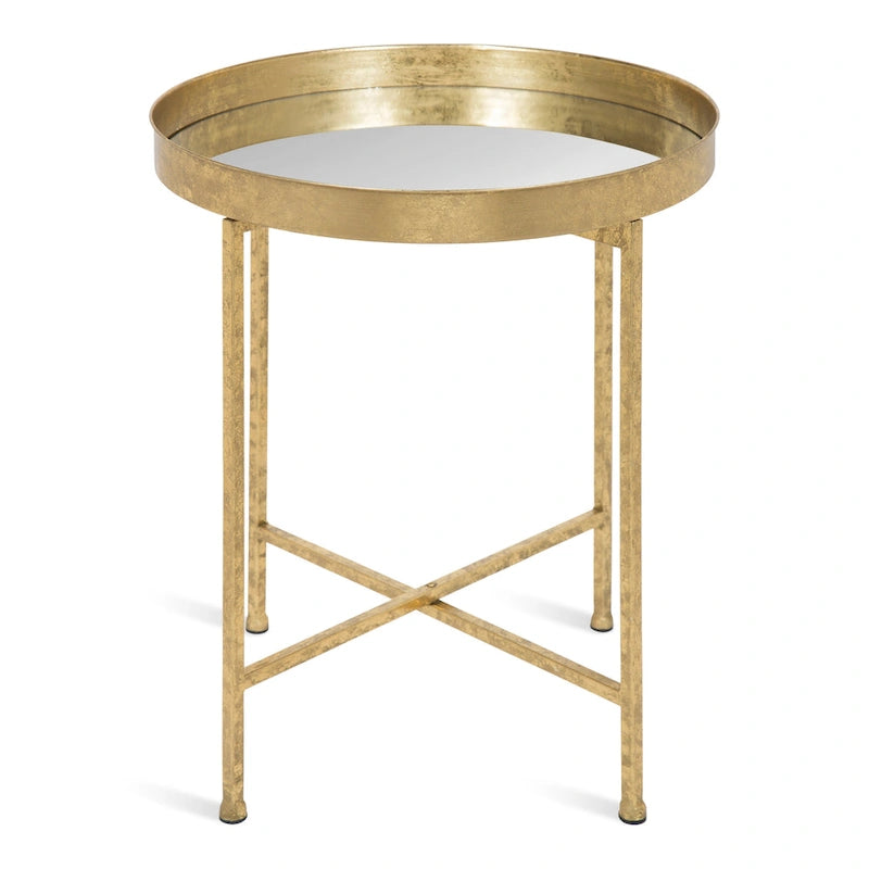 Table d'appoint ronde en métal Celia - 18.25x18.25x22