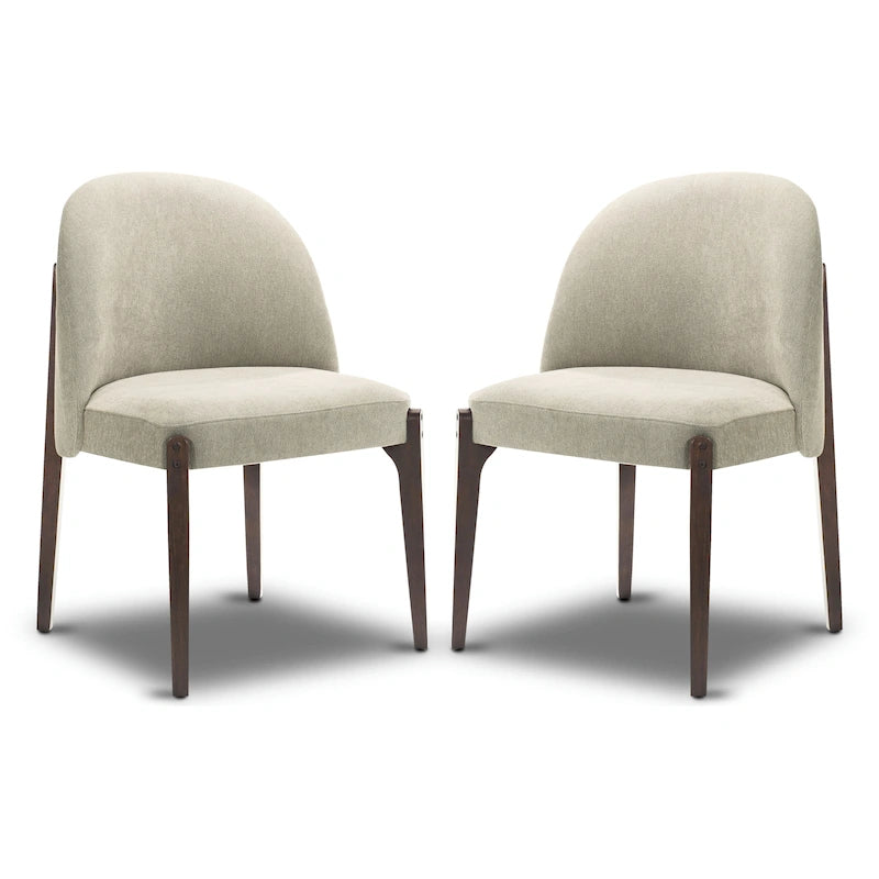 Chaise de salle à manger Pietta (lot de 2) - Tissu durable avec pieds en bois massif