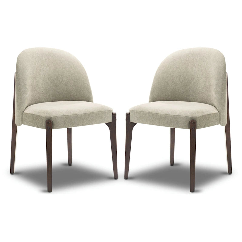  Pietta Dining Chair (Set of 2) - Durable Fabric with Solid Wood Legs