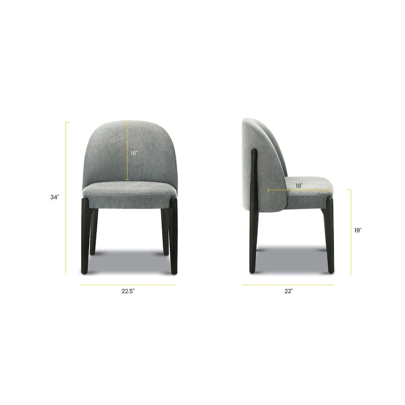 Chaise de salle à manger Pietta (lot de 2) - Tissu durable avec pieds en bois massif