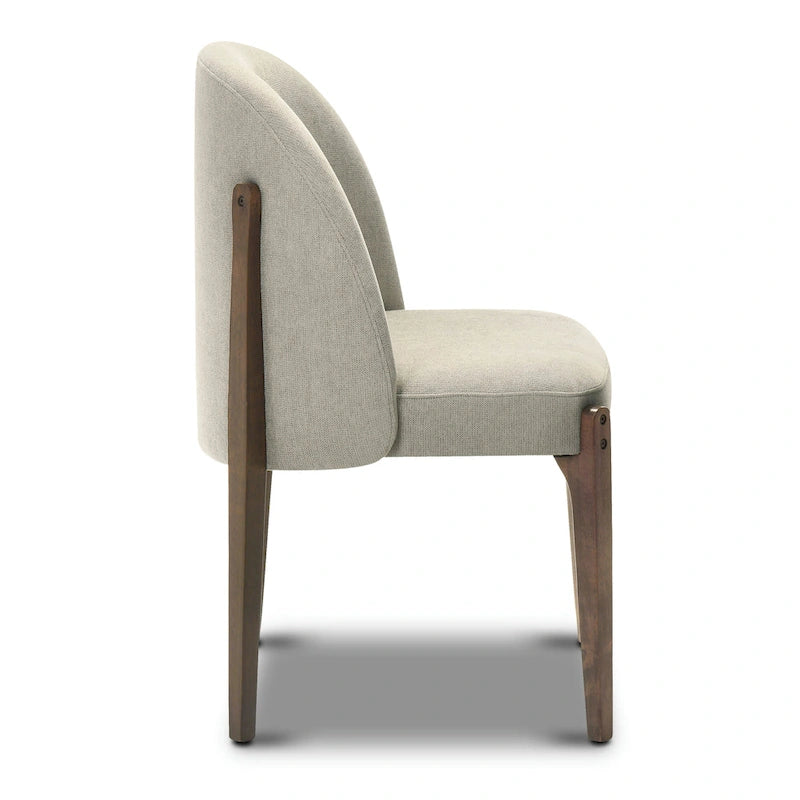 Chaise de salle à manger Pietta (lot de 2) - Tissu durable avec pieds en bois massif