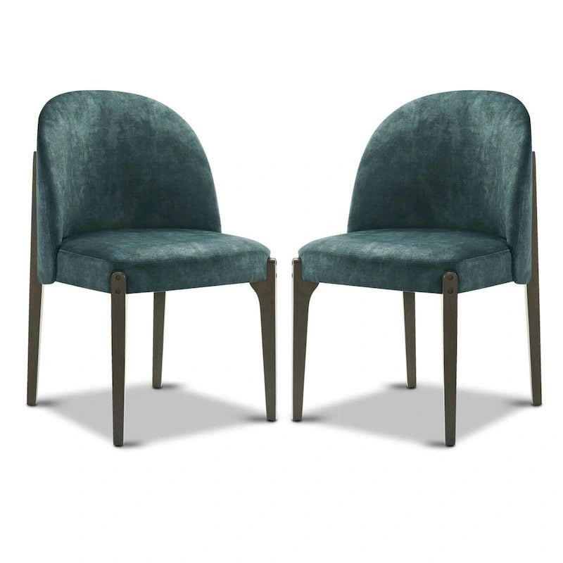 Chaise de salle à manger Pietta (lot de 2) - Tissu durable avec pieds en bois massif