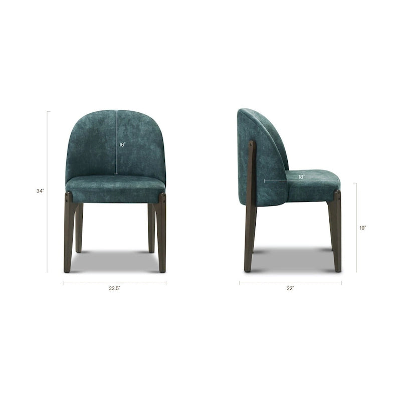 Chaise de salle à manger Pietta (lot de 2) - Tissu durable avec pieds en bois massif