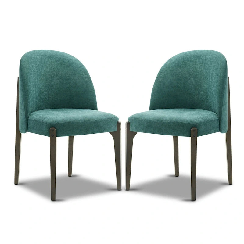 Chaise de salle à manger Pietta (lot de 2) - Tissu durable avec pieds en bois massif
