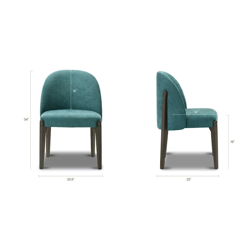 Chaise de salle à manger Pietta (lot de 2) - Tissu durable avec pieds en bois massif