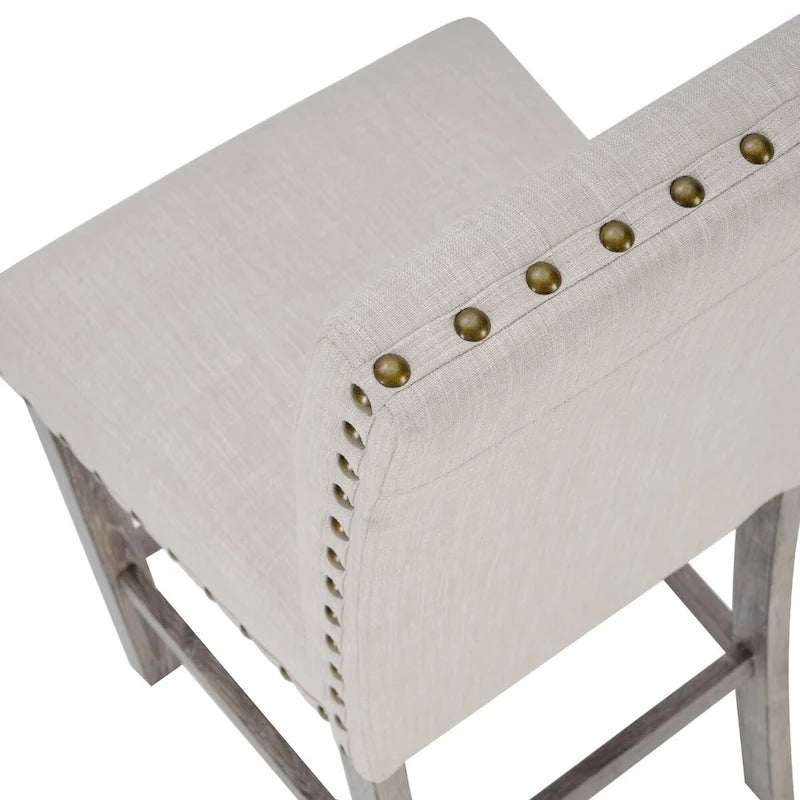 Ensemble de table de bar carrée 3 pièces de style rustique, 2 tabourets de bar rembourrés avec table de salle à manger