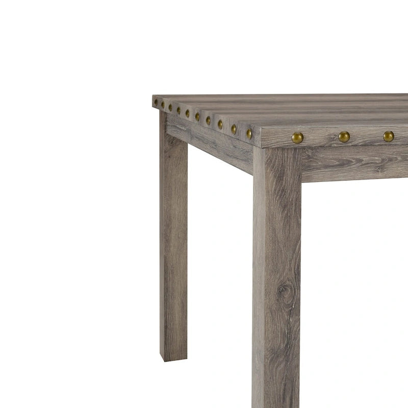Ensemble de table de bar carrée 3 pièces de style rustique, 2 tabourets de bar rembourrés avec table de salle à manger