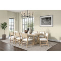 Table de cuisine rectangulaire moderne en bois avec huit chaises, table de salle à manger et huit sièges, marron clair