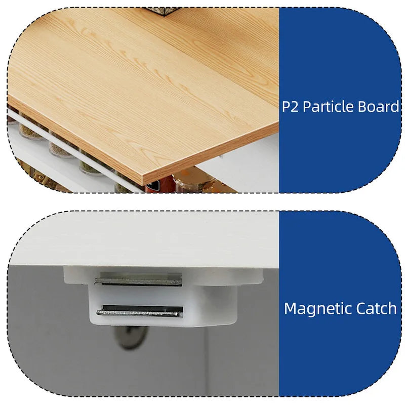 Dessertes de cuisine avec abattant et meuble poubelle double basculant