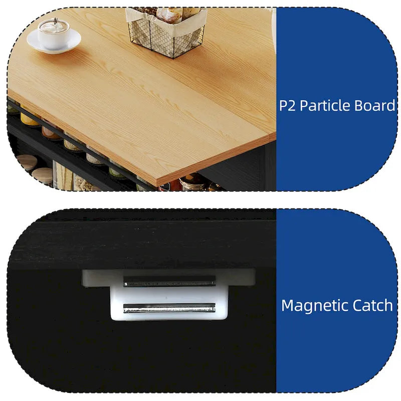 Dessertes de cuisine avec abattant et meuble poubelle double basculant