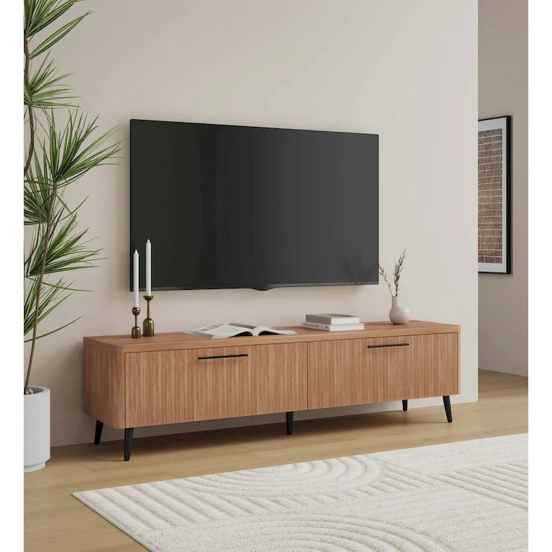 Meuble TV Jodie Mid-century moderne de 175 cm