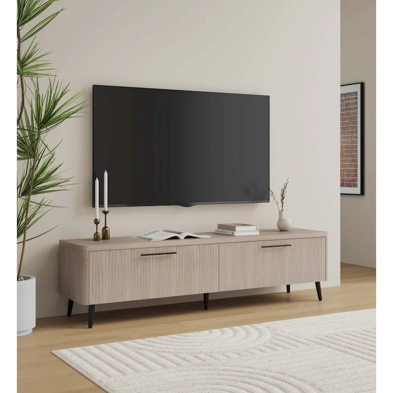 Meuble TV Jodie Mid-century moderne de 175 cm