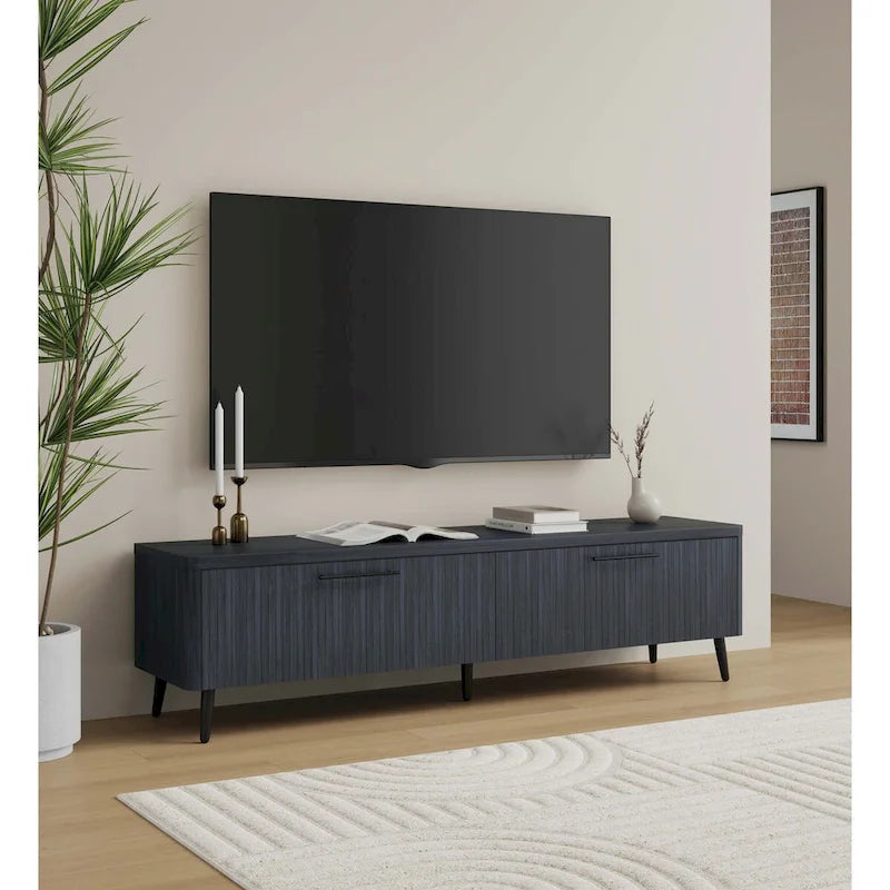 Meuble TV Jodie Mid-century moderne de 175 cm